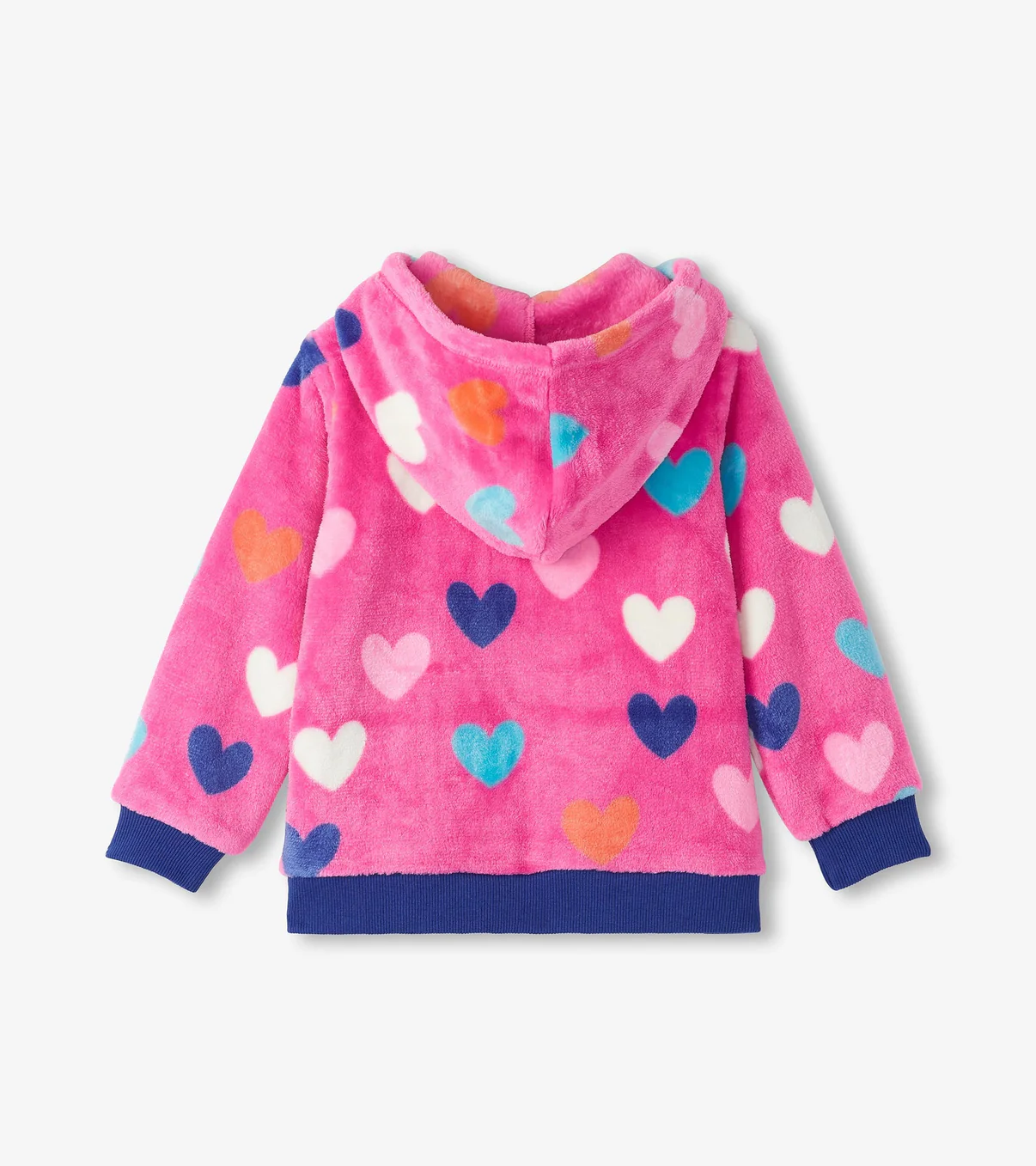 HATLEY HEARTS FUZZY FLEECE ZIP UP HOODIE - Image 3