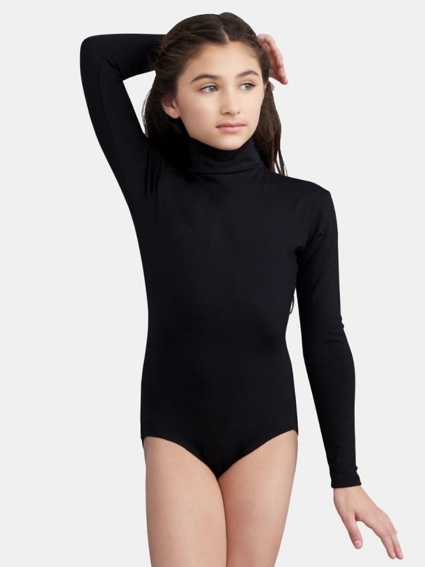 YOUTH LONG SLEEVE HIGH NECK SNAP LEOTARD