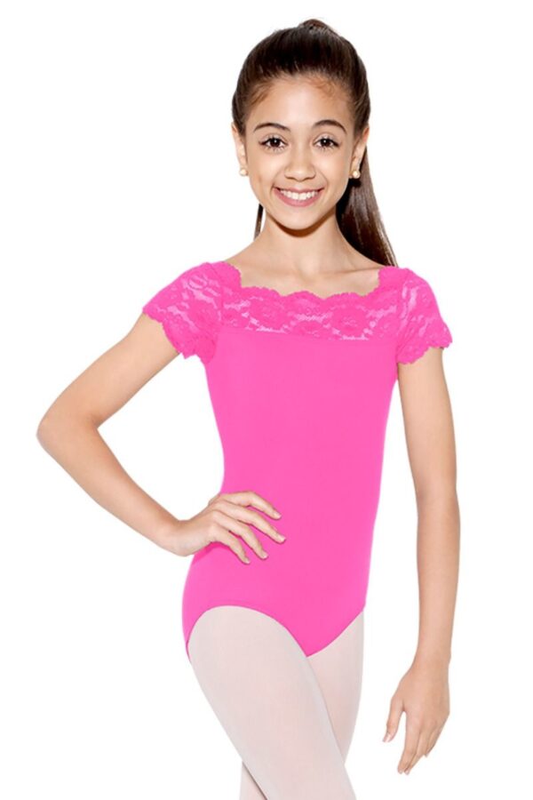 TILLY STRETCH LACE CAP SLEEVE LEO