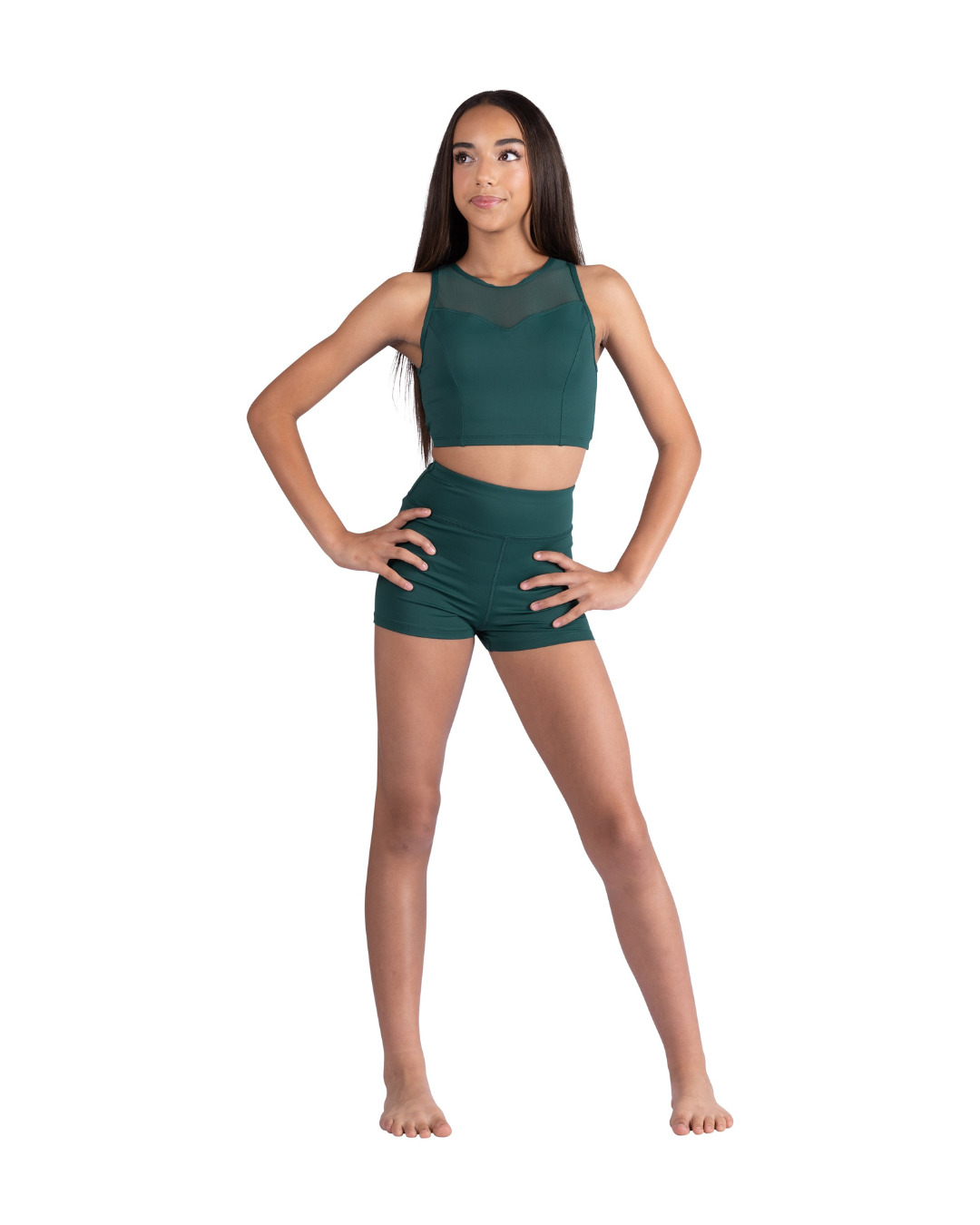 DANZNMOTION 22406C HIGH WAIST BOOTY SHORT- YOUTH